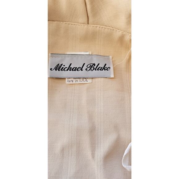 Vintage 80s Pinstripe Light Tan Suit Pants Jacket w/ Top Insert Women Sz 10 - Picture 11 of 13